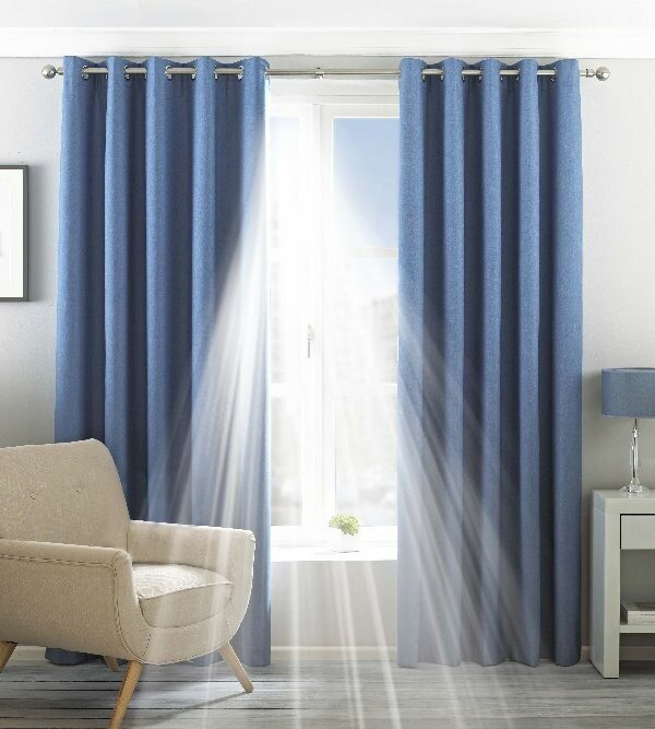 blue bedroom curtains